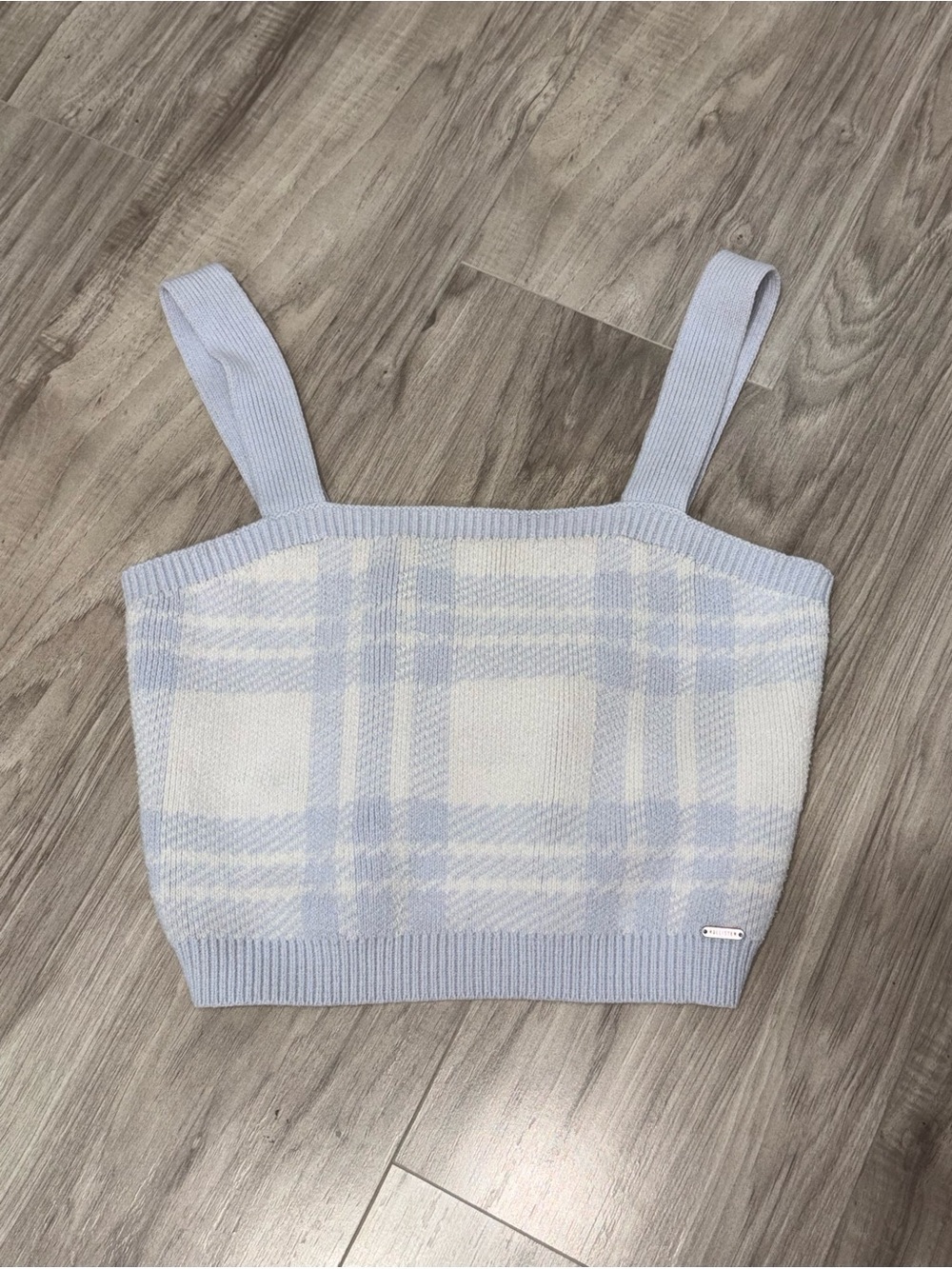 Y2K Hollister Plaid Knit Crop Tank L
